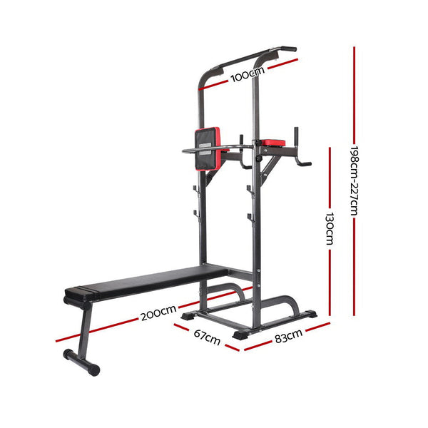 Everfit Weight Bench Chin Up Bar Press Home Gym 380Kg Capacity Home Gyms