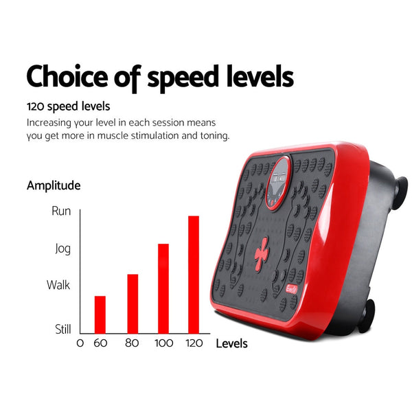 Everfit Vibration Machine Platform With Resistance Rope Sports Fitness Equipment Red Vibration Machines