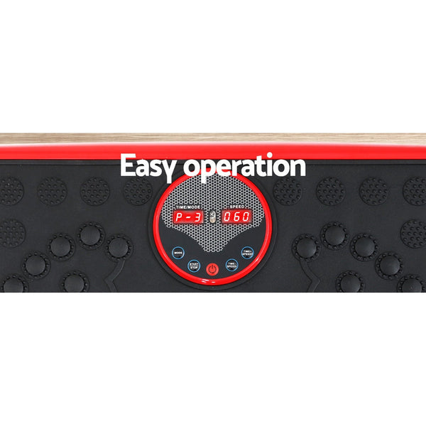 Everfit Vibration Machine Platform With Resistance Rope Sports Fitness Equipment Red Vibration Machines