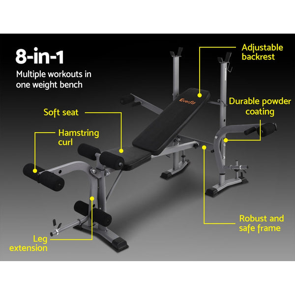 Everfit Weight Bench Home Gym Strength Training Sports Fitness Weights Benches