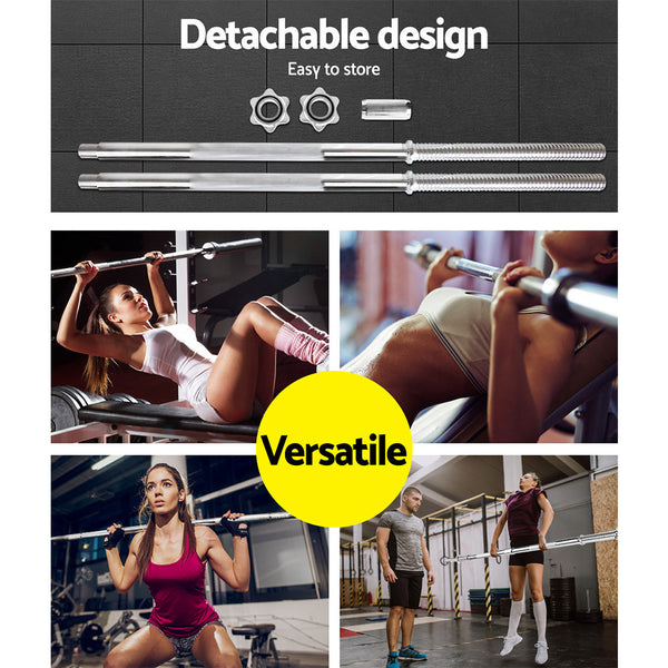 Everfit 168Cm 5.5Ft Barbell Fitness Weight Plates Row Dumbbells