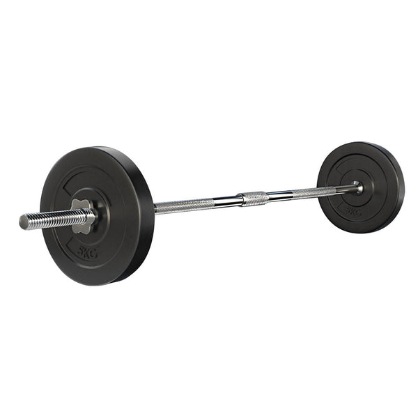 Everfit 18Kg Barbell Set Weight Plates Lifting Bench 168Cm Barbells & Attachments