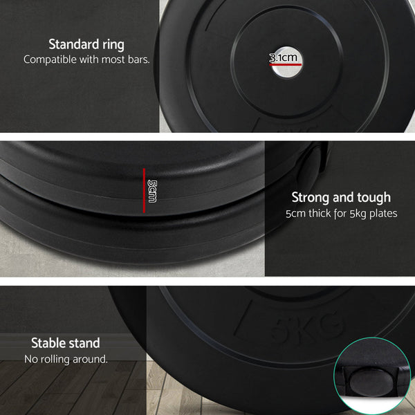 Everfit 28Kg Barbell Set Weight Plates Lifting Bench 168Cm Barbells & Attachments