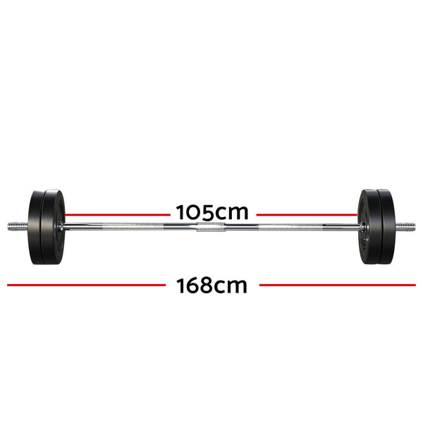 Everfit 48Kg Barbell Set Weight Plates Lifting Bench 168Cm Barbells & Attachments