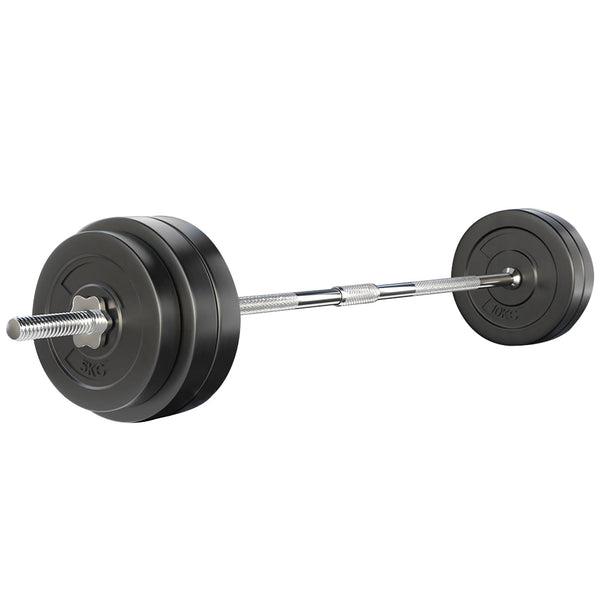 Everfit 58Kg Barbell Set Weight Plates Bar Lifting Bench 168Cm Barbells & Attachments