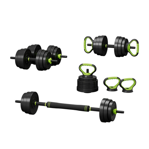 Everfit 25Kg Set Kettle Bell Weight Plates Barbells Gym Dumbbells
