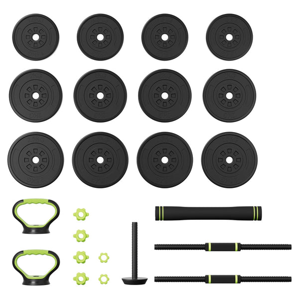 Everfit 25Kg Set Kettle Bell Weight Plates Barbells Gym Dumbbells