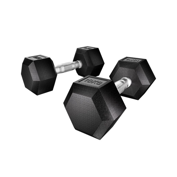 Everfit 20Kg Hex Set Weights Lifting Bench Gym Workout 2X10kg Dumbbells