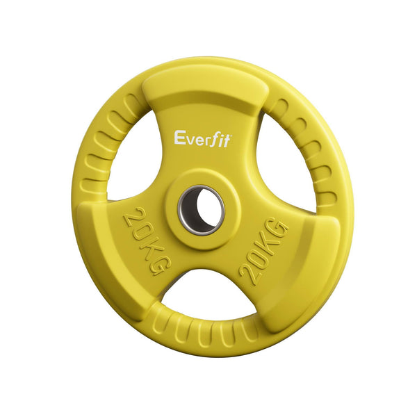 Everfit 20Kg Dumbbell Barbell Lifting Home Gym Yellow Weight Plates