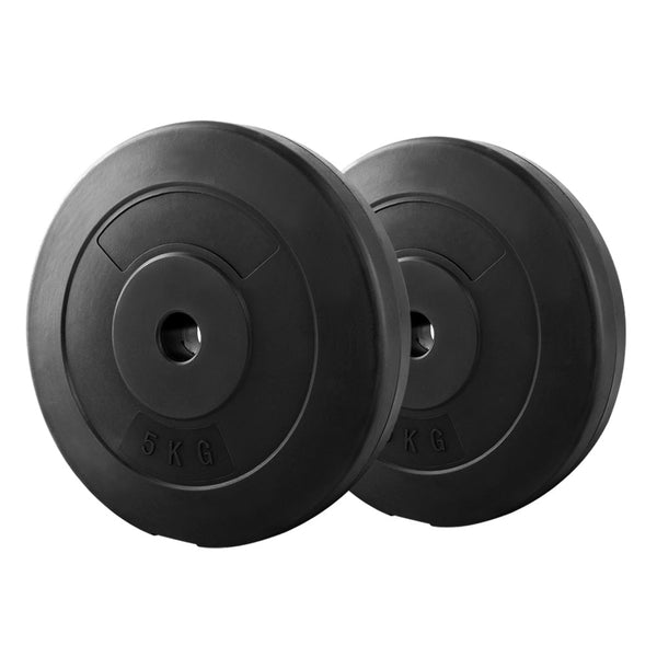 Everfit Weight Plates 5Kg Pair For Barbell Strength Training Sports Fitness Barbells & Attachments