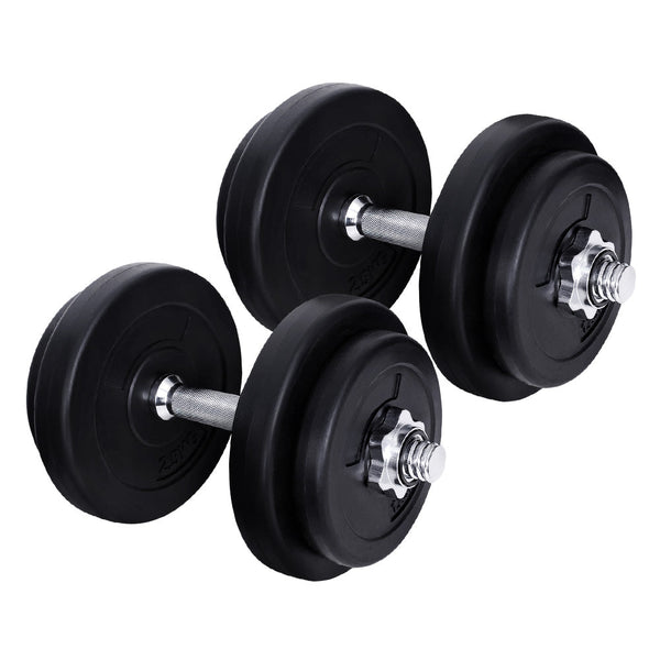 Everfit 20Kg Dumbbell Set Weight Plates Lifting Bench Dumbbells