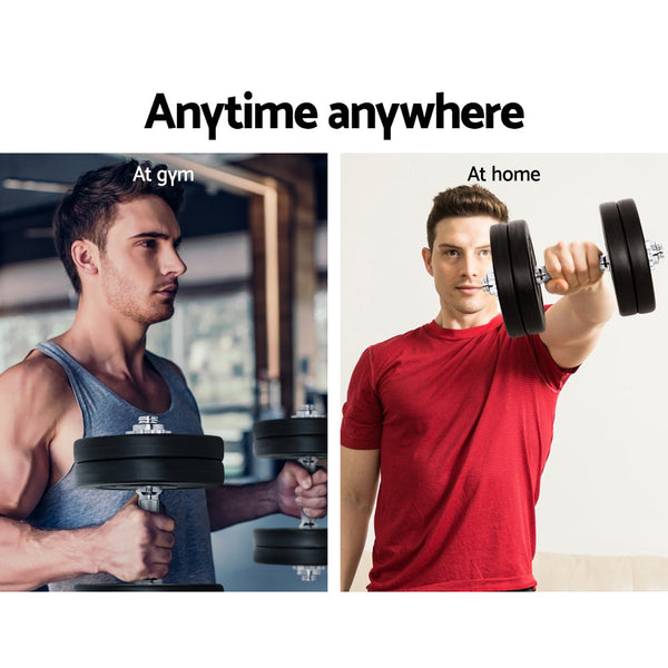 Everfit 25Kg Dumbbell Set Weight Plates Lifting Bench Dumbbells