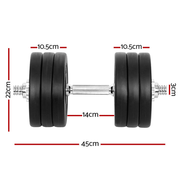 Everfit Dumbbell Set 35Kg Weight Plates Strength Training Sports Fitness Equipment Dumbbells