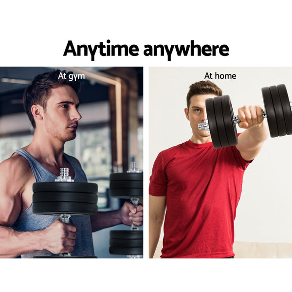 Everfit Dumbbell Set 35Kg Weight Plates Strength Training Sports Fitness Equipment Dumbbells