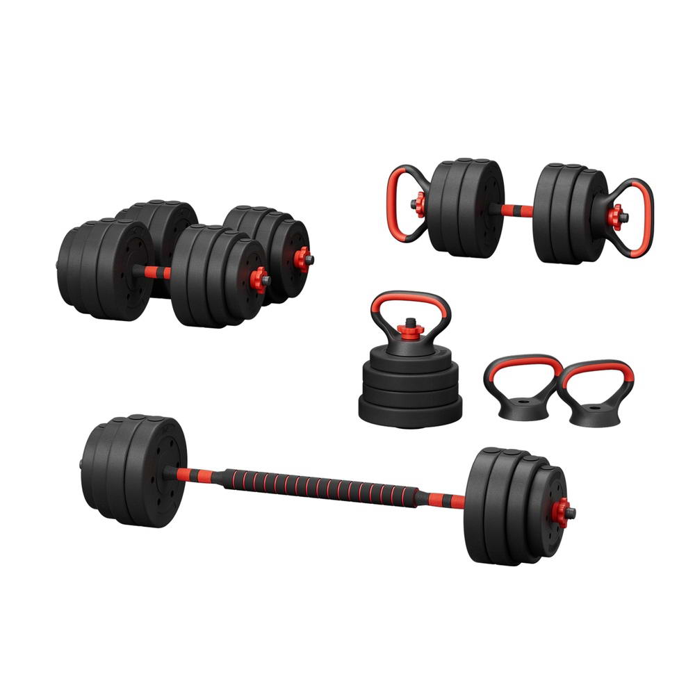 Everfit 40Kg Set Kettle Bell Weight Plates Barbells Gym Dumbbells