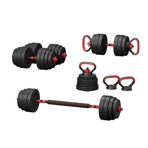 Everfit 40Kg Set Kettle Bell Weight Plates Barbells Gym Dumbbells