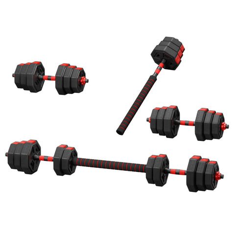 Everfit 20Kg Adjustable Dumbbell Barbell Set Weight Plates Home Workout Dumbbells