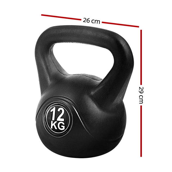 Everfit 12Kg Kettlebell Set Strength Training Sports Fitness Equipment Dumbbells