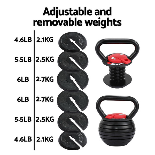 Everfit 18Kg Kettlebell Set Portable Bell Weight Dumbbells 10Lbs 40Lbs Kettlebells