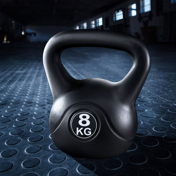 Everfit 8Kg Kettlebell Set Weight Lifting Bench Dumbbells Bell Gym Home Kettlebells