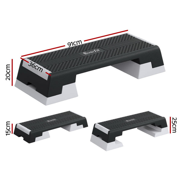 Everfit 3 Level Aerobic Step Adjustable Stepper For Home Workouts Step Machines