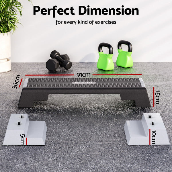 Everfit 3 Level Aerobic Step Adjustable Stepper For Home Workouts Step Machines