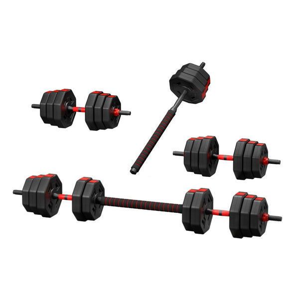 Everfit 40Kg Adjustable Dumbbell Barbell Set Weight Plates Home Workout Dumbbells