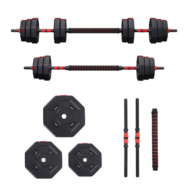 Everfit 40Kg Adjustable Dumbbell Barbell Set Weight Plates Home Workout Dumbbells