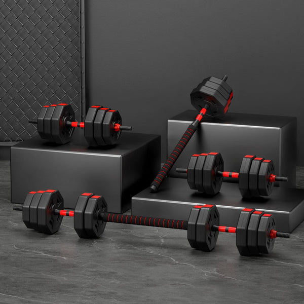 Everfit 40Kg Adjustable Dumbbell Barbell Set Weight Plates Home Workout Dumbbells