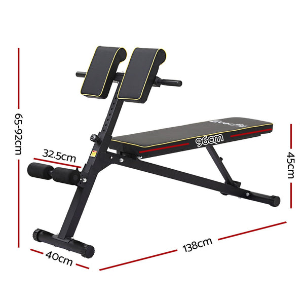 Gardeon Everfit Roman Chair Weight Bench Strength Training Preacher Curls Weights Benches