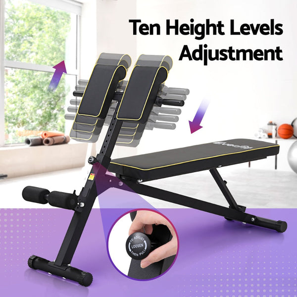 Gardeon Everfit Roman Chair Weight Bench Strength Training Preacher Curls Weights Benches