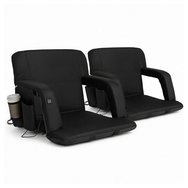 Artiss 2X Floor Lounge Sofa Bed With Armrest Heated Cushion Sofas Armchairs & Couches