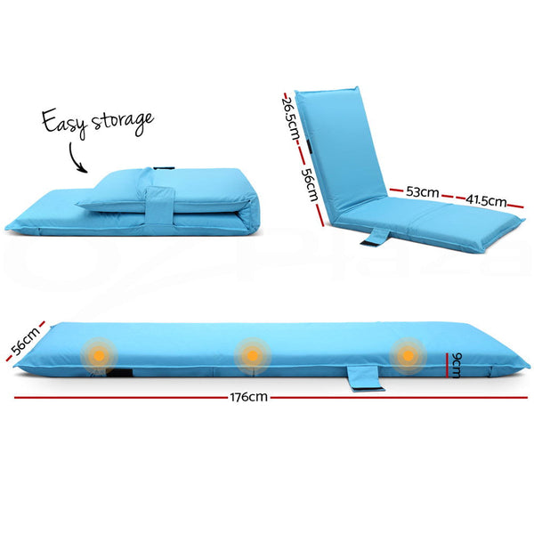 300D Oxford Fabric Adjustable Lounge Sofa Bed Blue Furniture Chair Chairs