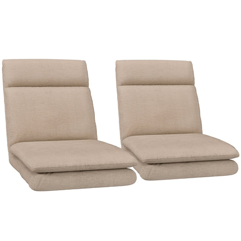 Artiss 2Xfloor Chair Sofa Linen Beige Chairs