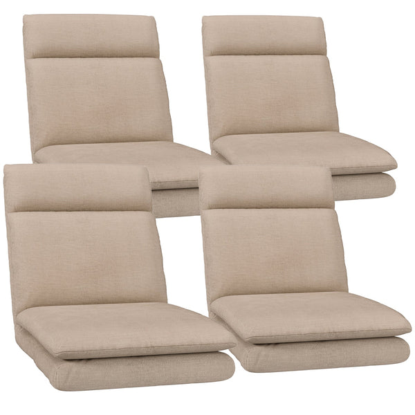 Artiss 4Xfloor Chair Sofa Linen Beige Chairs