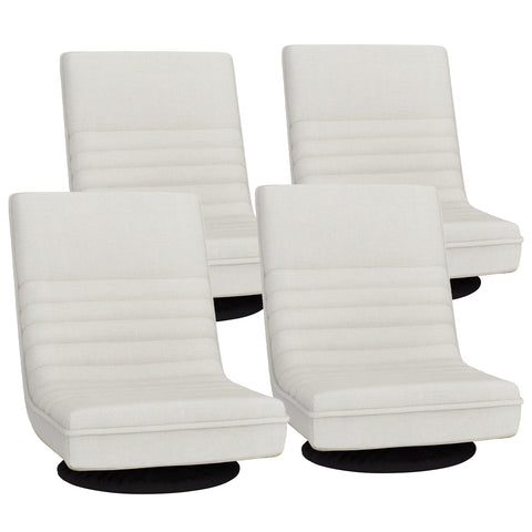 Artiss 4Xfloor Chair Lounge Sofa Swivel Foldable Linen White Chairs