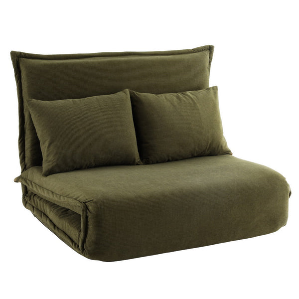 Artiss Floor Lounge Sofa Bed Foldable 2 Seater Green Sofa Beds