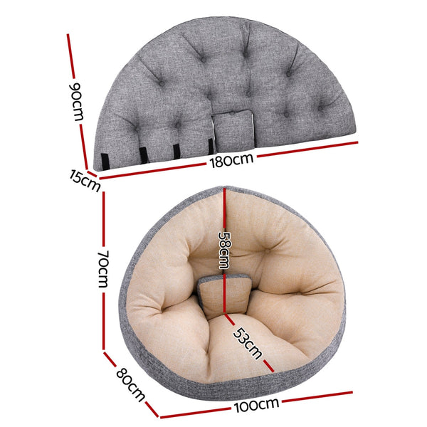 Artiss Foldable Floor Sofa Bed Chair Washable Beige Furniture For Home And Garden Sofa Beds