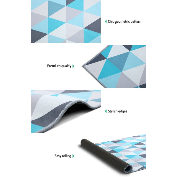 Flannel Fabric Floor Rug Water Repellent Non Slip Short Pile Rectangle Carpet Rugs