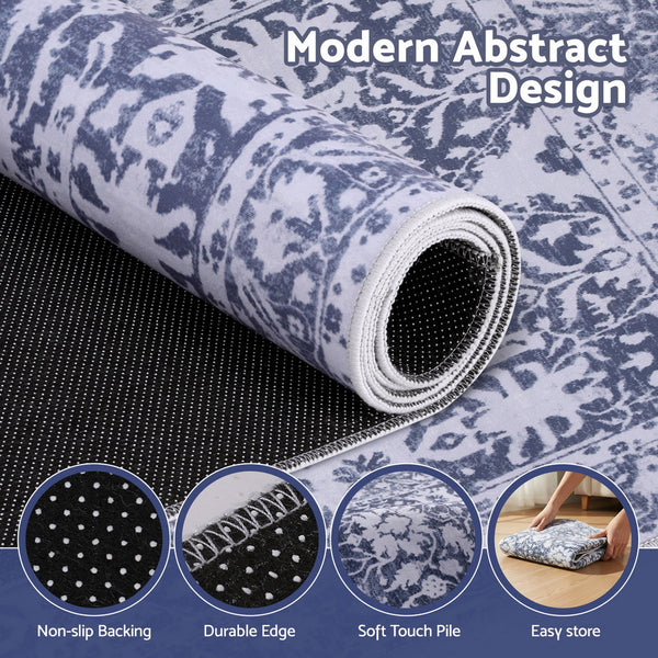 Artiss Floor Rug 240X340cm Soft Velvet Washable Modern Area Rug Floor Carpet Mat Rugs