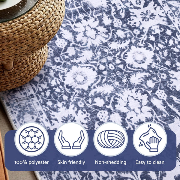 Artiss Hallway Runner Rug 80X180cm Soft Velvet Washable Modern Kitchen Mat Rugs