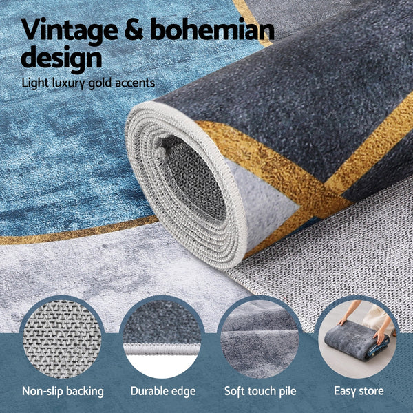 Artiss Washable Floor Rug 200X290cm Large Geometric Area Modern Carpet Rugs