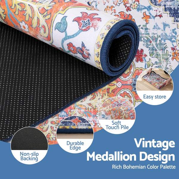 Artiss Floor Rug 50X80 Doormat Carpet Short Pile Non Slip Entryway Mat Bohemian Rugs