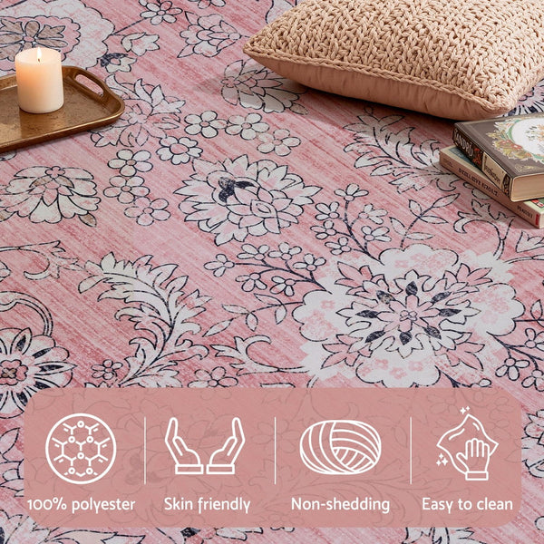 Polyester Floor Rug Washable Large Rectangle Vintage Design Carpet Rugs