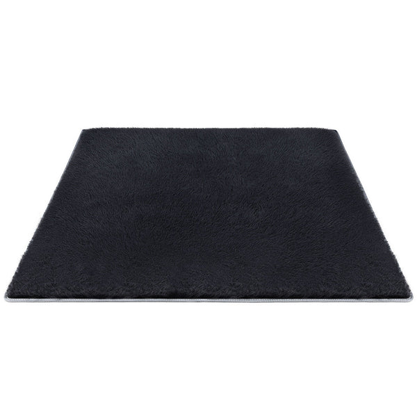 Artiss Floor Rug 160X230cm Plush Area Shaggy Living Room Bedroom Carpet Black Rugs