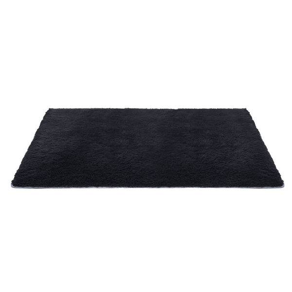 Artiss Floor Rug 160X230cm Plush Area Shaggy Living Room Bedroom Carpet Black Rugs