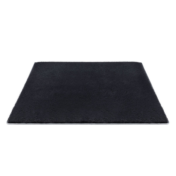 Artiss Floor Rug 200X230cm Plush Area Shaggy Rug Living Room Bedroom Carpet Black Rugs