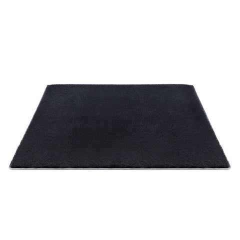 Artiss Floor Rug 200X230cm Plush Area Shaggy Rug Living Room Bedroom Carpet Black Rugs