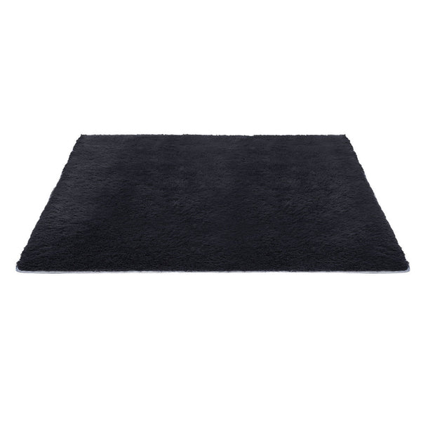 Artiss Floor Rug 200X230cm Plush Area Shaggy Rug Living Room Bedroom Carpet Black Rugs