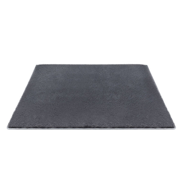 Artiss Floor Rug 200X230cm Plush Area Shaggy Living Room Bedroom Carpet Grey Rugs